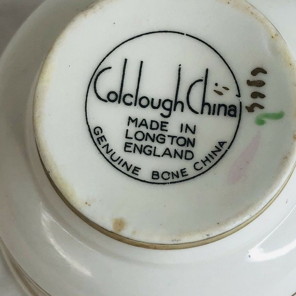 Colclough Tea Cup & Saucer Bone China Pink Flower Gold Trim Victorian England - Picture 10 of 12